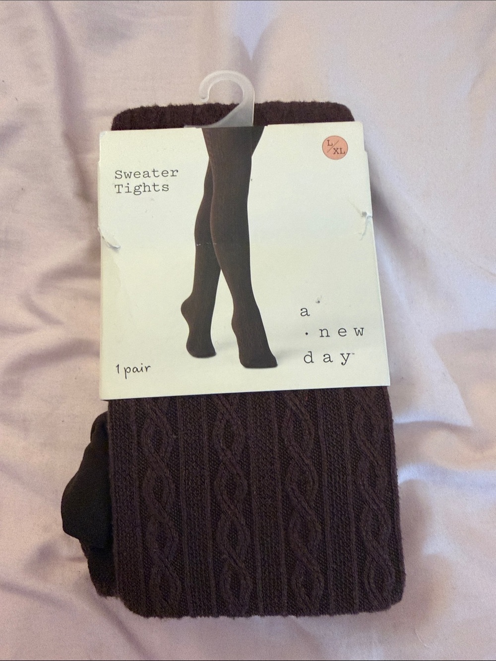 a new day Cable Knit Sweater Tights - Dark Brown